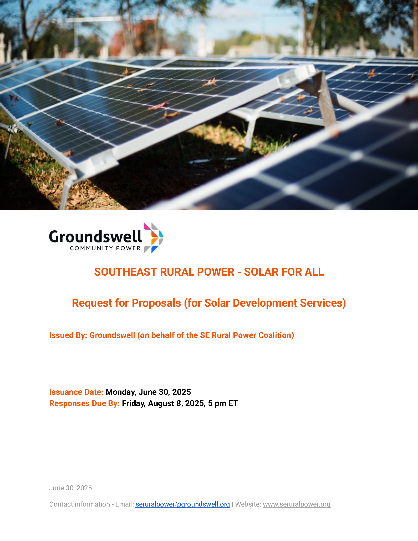 Southeast Rural Power Request for Proposal