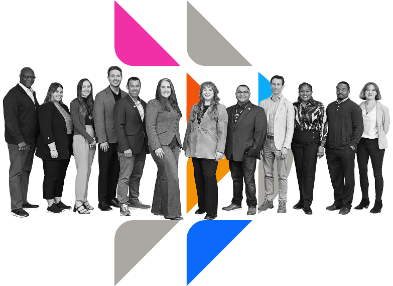 Workers install solar panel in front of Groundswell logo mark